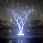 Плавающий фонтан высокий (4 насадки) с подсветкой