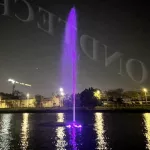 Плавающий фонтан высокий (4 насадки) с подсветкой