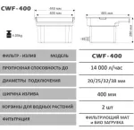 Излив-фильтр CWF-400 точные размеры
