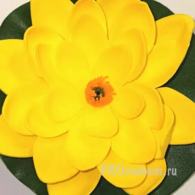 Водное растение лилия искусственная 13 см. желтый